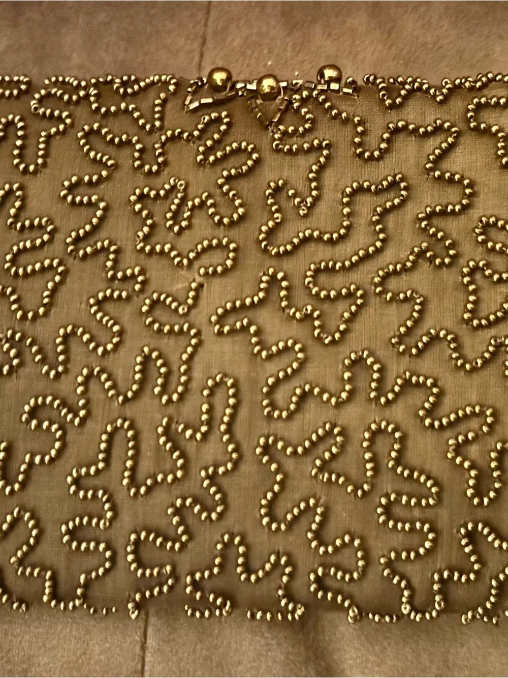 Walborg Bronze Beaded Evening Clutch